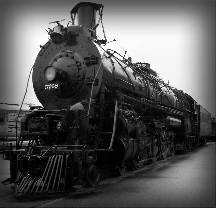 Old Black Steam Locomotive